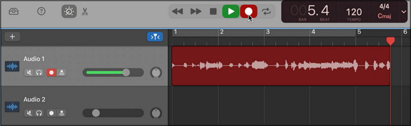 Click GarageBand Record Stop